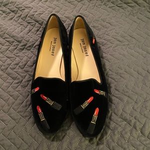 Jon Joseph black velvet lipstick flats